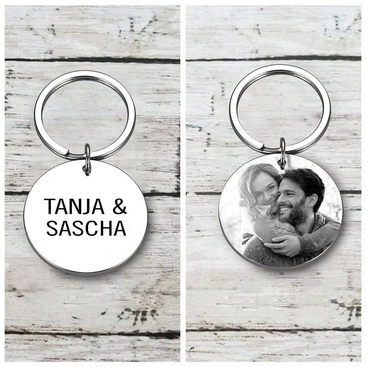 Porte-Clés 2 Prénoms Personnalisés avec Date pour Couple