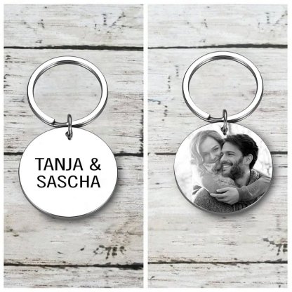 Porte-Clés 2 Prénoms Personnalisés avec Date pour Couple