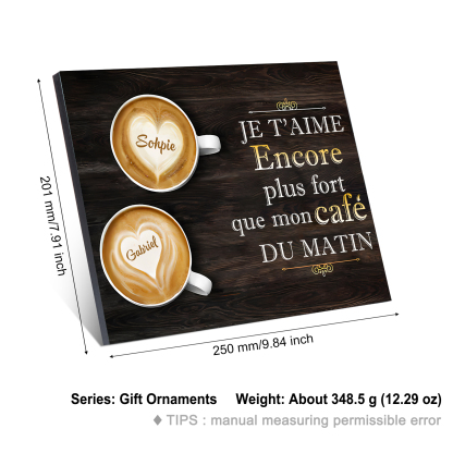 Cadre en Bois 2 Prénoms Personnalisés pour Couple Cadeau Saint Valentin