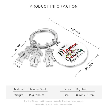 À Ma Maman - 1-5 Noms Porte-Clés Personnalisés Avec Breloques Enfants