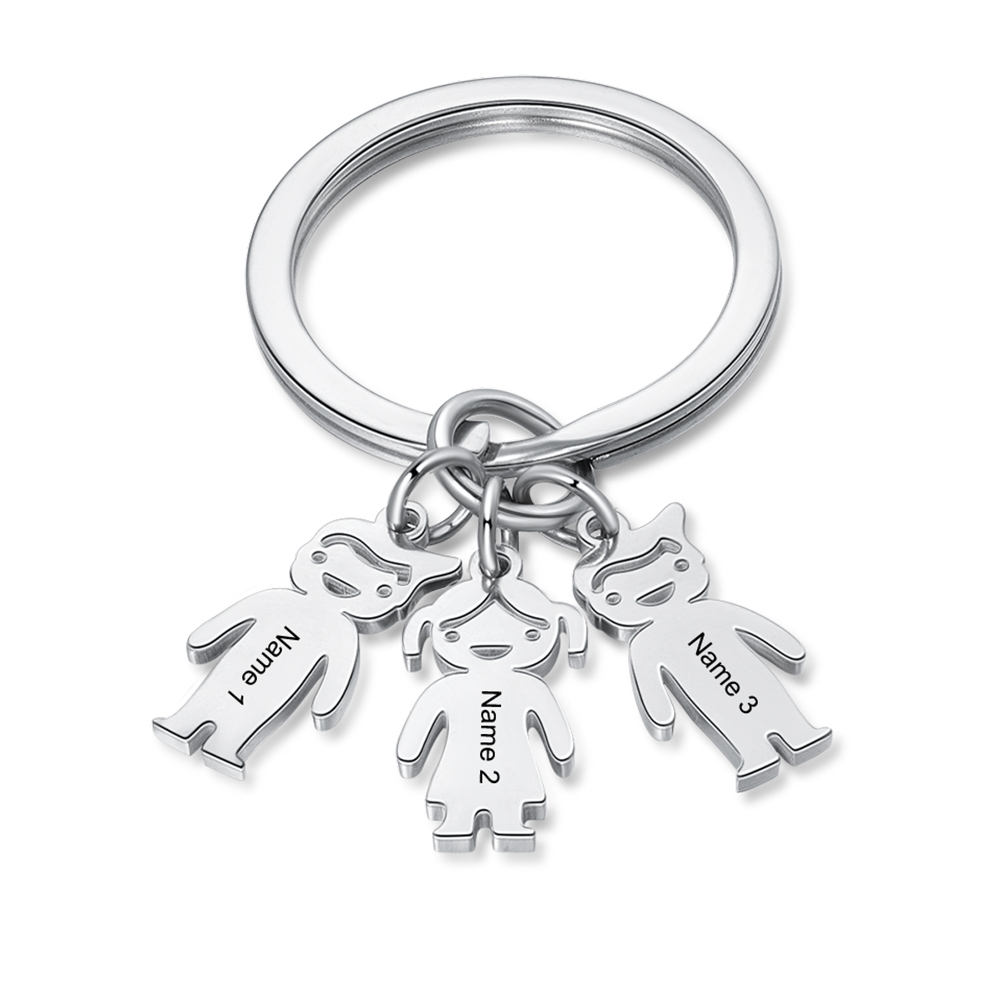 Porte-Clés Personnalisé Avec 3 Breloques Enfants