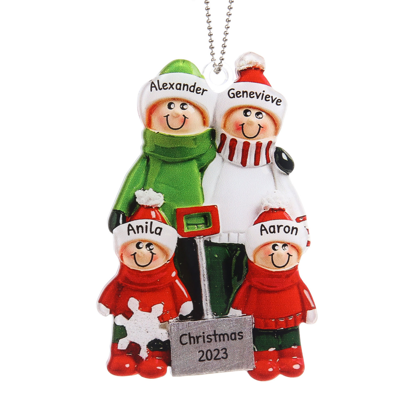 3-6 Noms Ornements de Noël Poupée Acrylique Personnalisés avec Texte