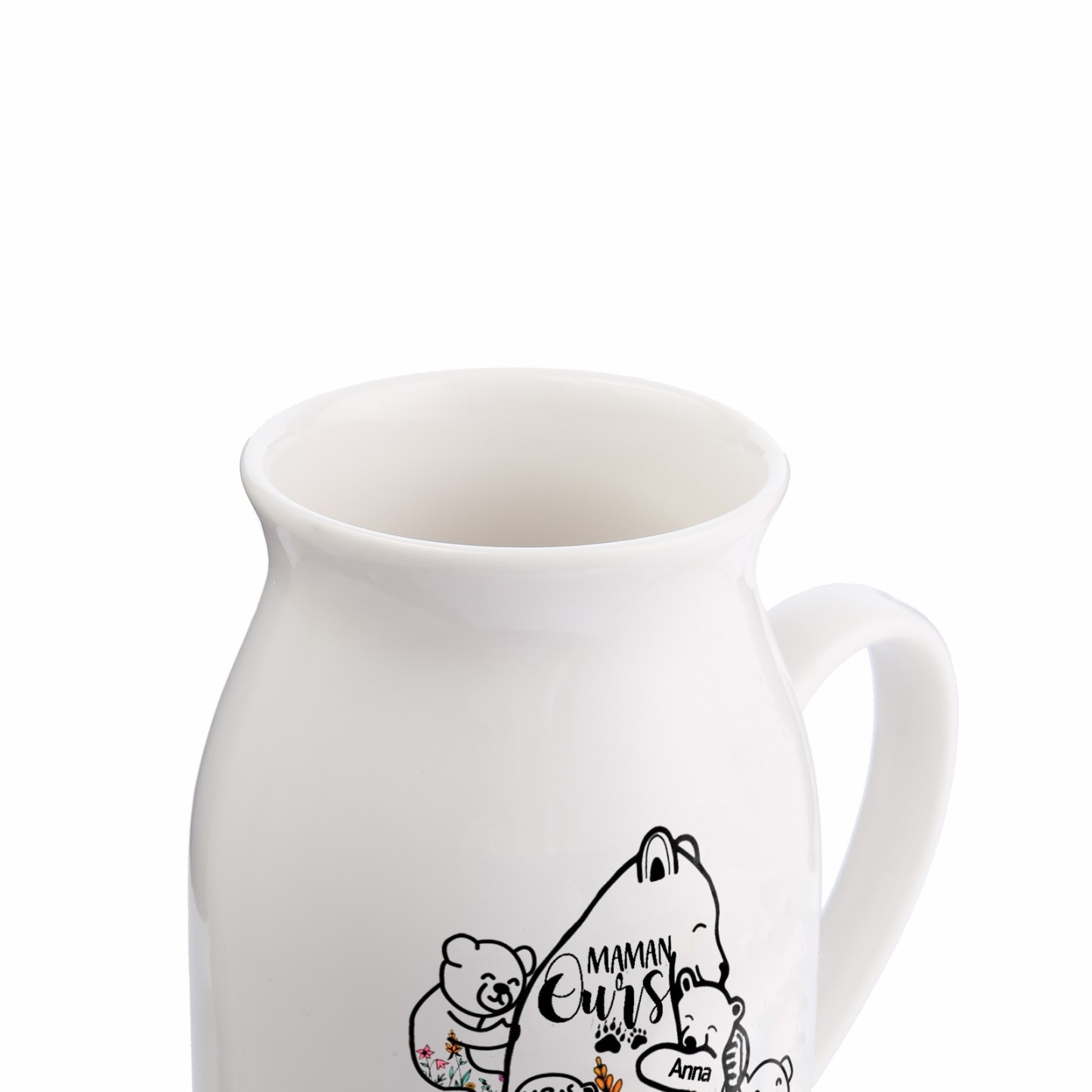 Vase à Fleurs Ours 8 Prénoms Personnalisés avec Texte Décoration de la Maison