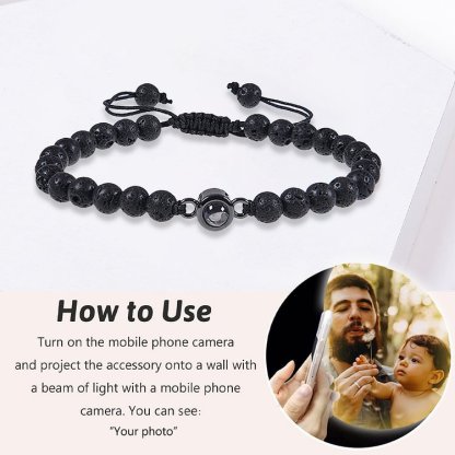 Bracelet Volcanique avec Photo Personnalisée Bracelet Photo Projection｜Jessemade