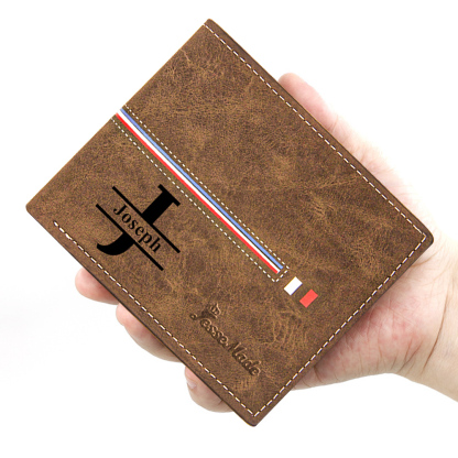 Portefeuille Classique 1 Prénom et Lettre Personnalisés avec Photo Porte-Monnaie Carte