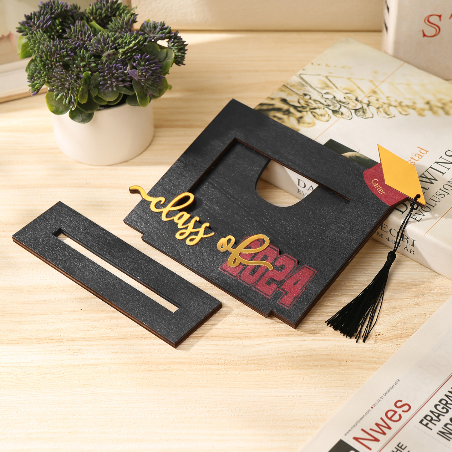 Cadre Photo Diplômé Prénom et Photo Personnalisés Décoration en bois Cadeau de Graduation