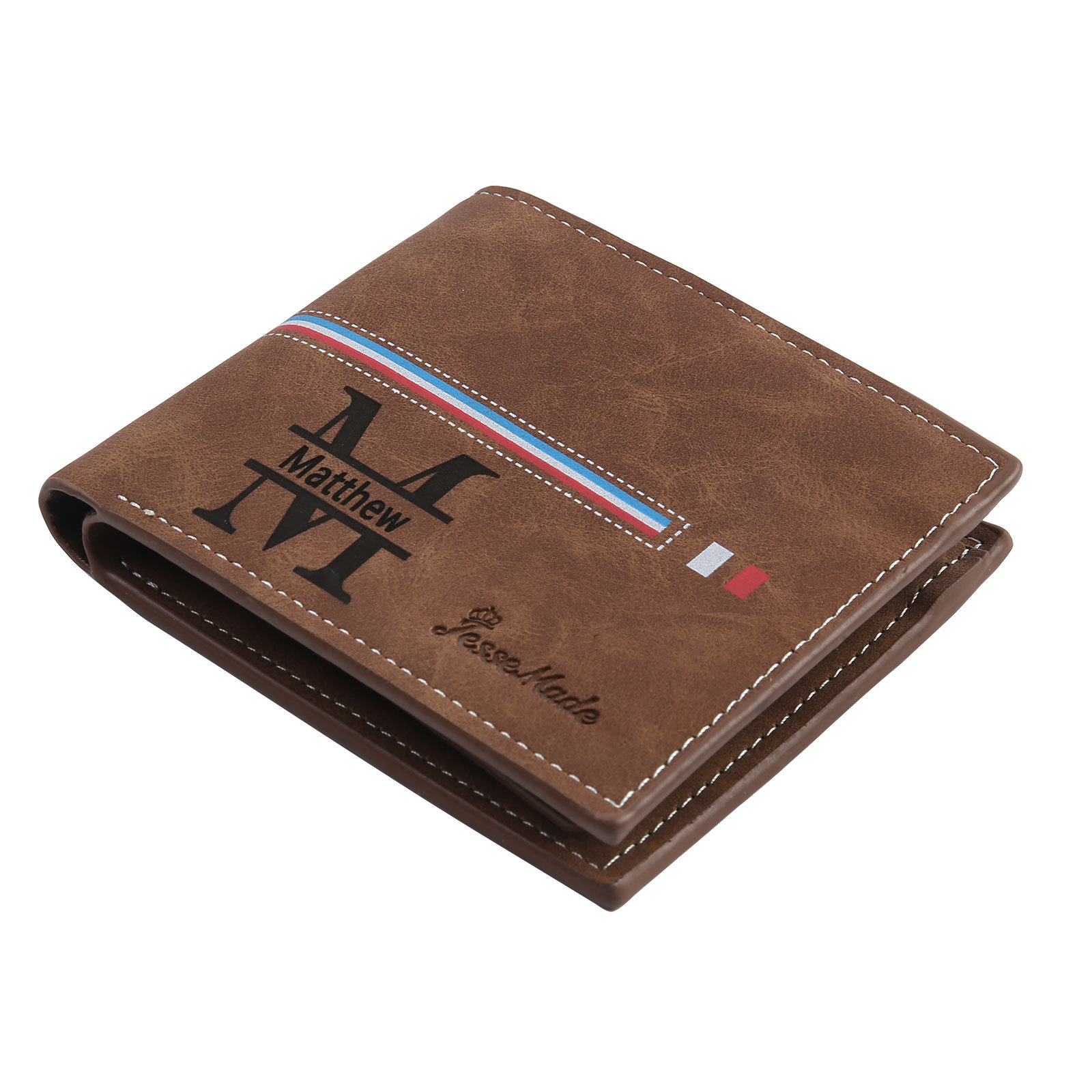 Portefeuille Classique 1 Prénom et Lettre Personnalisés avec Photo Porte-Monnaie Carte