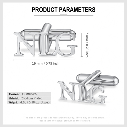 Boutons de Manchette 3 lettre Personnalisé