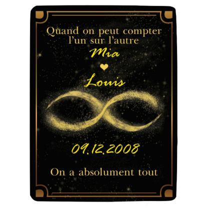 Jessemade FR Couverture plaids polaire amour 2 Prénoms Personnalisé avec date