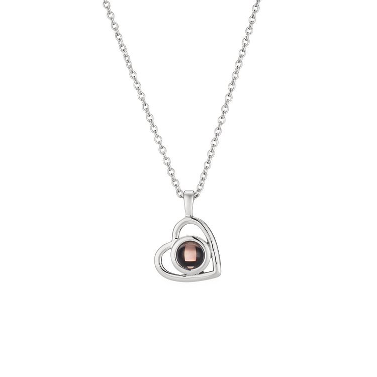 Collier Cœur Projection de Pierres 1 Photo Personnalisée-Jessemade FR