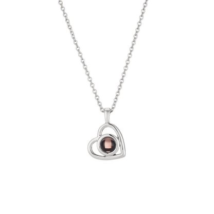 Collier Cœur Projection de Pierres 1 Photo Personnalisée-Jessemade FR