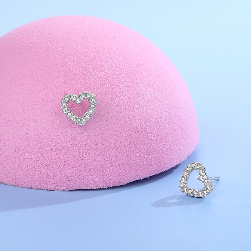 Boucles d'Oreilles Cœur Argent 925 pour Femmes