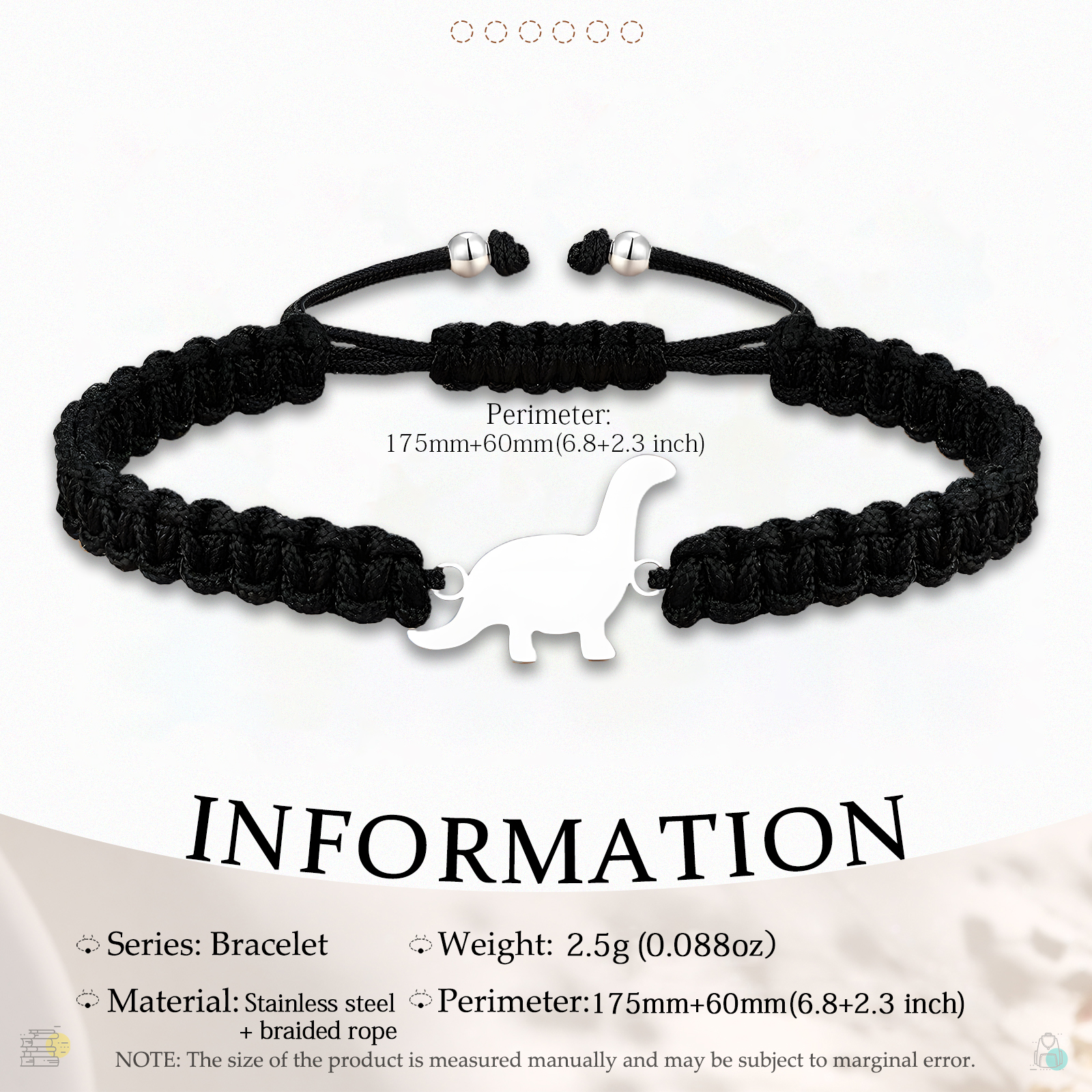 Bracelets Dinosaure Corde tressée - Cadeau Rentrée Scolaire