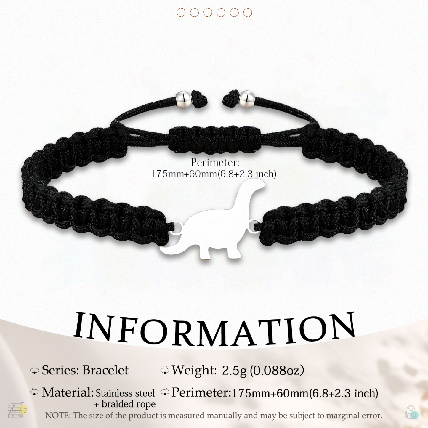 Bracelets Dinosaure Corde tressée - Cadeau Rentrée Scolaire