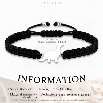 Bracelets Dinosaure Corde tressée - Cadeau Rentrée Scolaire