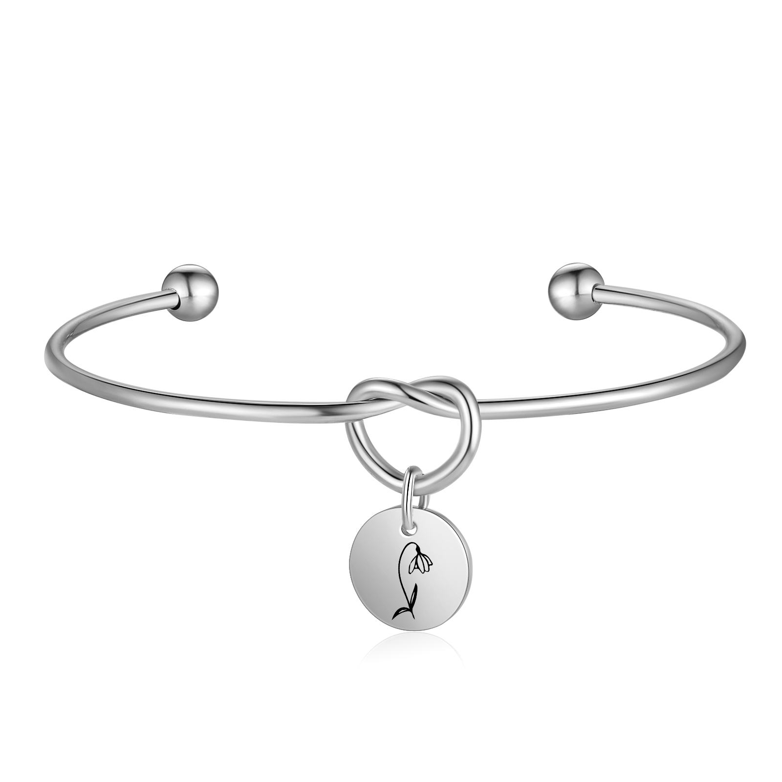 Bracelet Jonc Fleur de Naissance Personnalisé