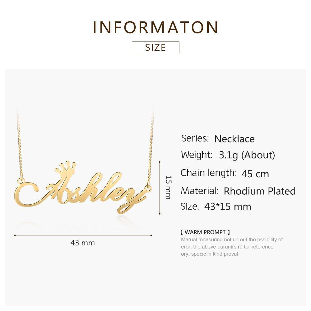 Collier Prénom Personnalisés Avec couronneiao 