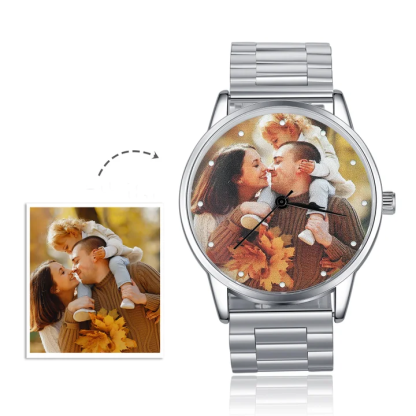 Montre Personnalisée Photo avec Gravure du prénom ou Message Bracelet
