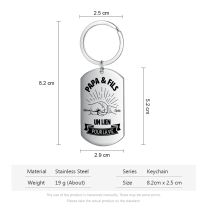 À mon Papa - Porte-Clés Poings 2 Prénoms Personnalisés Porte-Clés Père et Fils