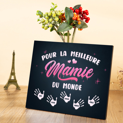 À ma Mamie - Cadre en Bois Arbre 1-6 Prénoms Personnalisés