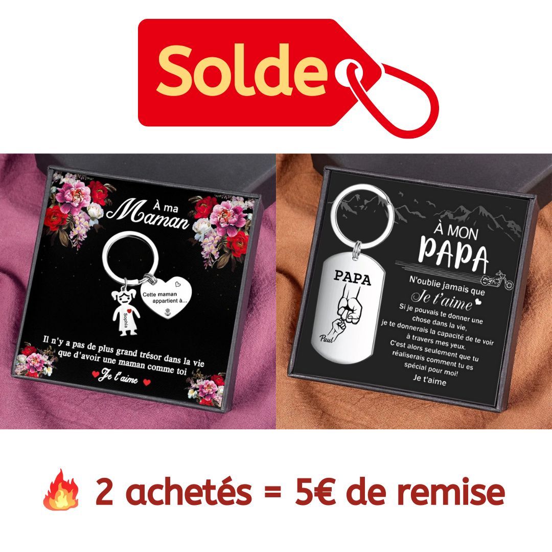 À ma Maman - Porte-Clés 1 Prénom Personnalisé Avec Breloques 1 Enfant