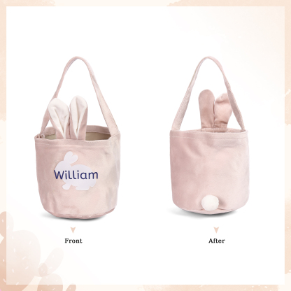 Sac de Pâques Lapin 1 Prénom Personnalisé Tote Bag Enfant
