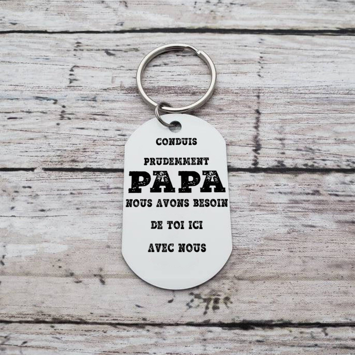 À mon Papa - Porte-Clés Famille du Football 2-4 Prénoms Personnalisés