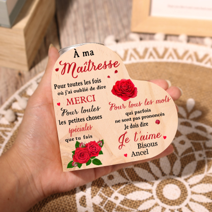 À Ma Maîtresse-Bougeoir en Bois Prénom Personnalisé sans Bougie