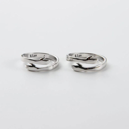 Bague Embrace Réglable 1 Prénom Personnalisé Pour Femmes et Hommes