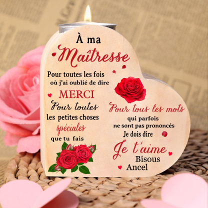 À Ma Maîtresse-Bougeoir en Bois Prénom Personnalisé sans Bougie-Jessemade FR