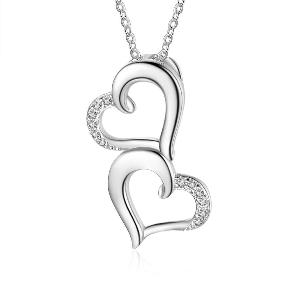 Collier 2 Prénoms Personnalisés Pendentif 2 Cœur Argent 925