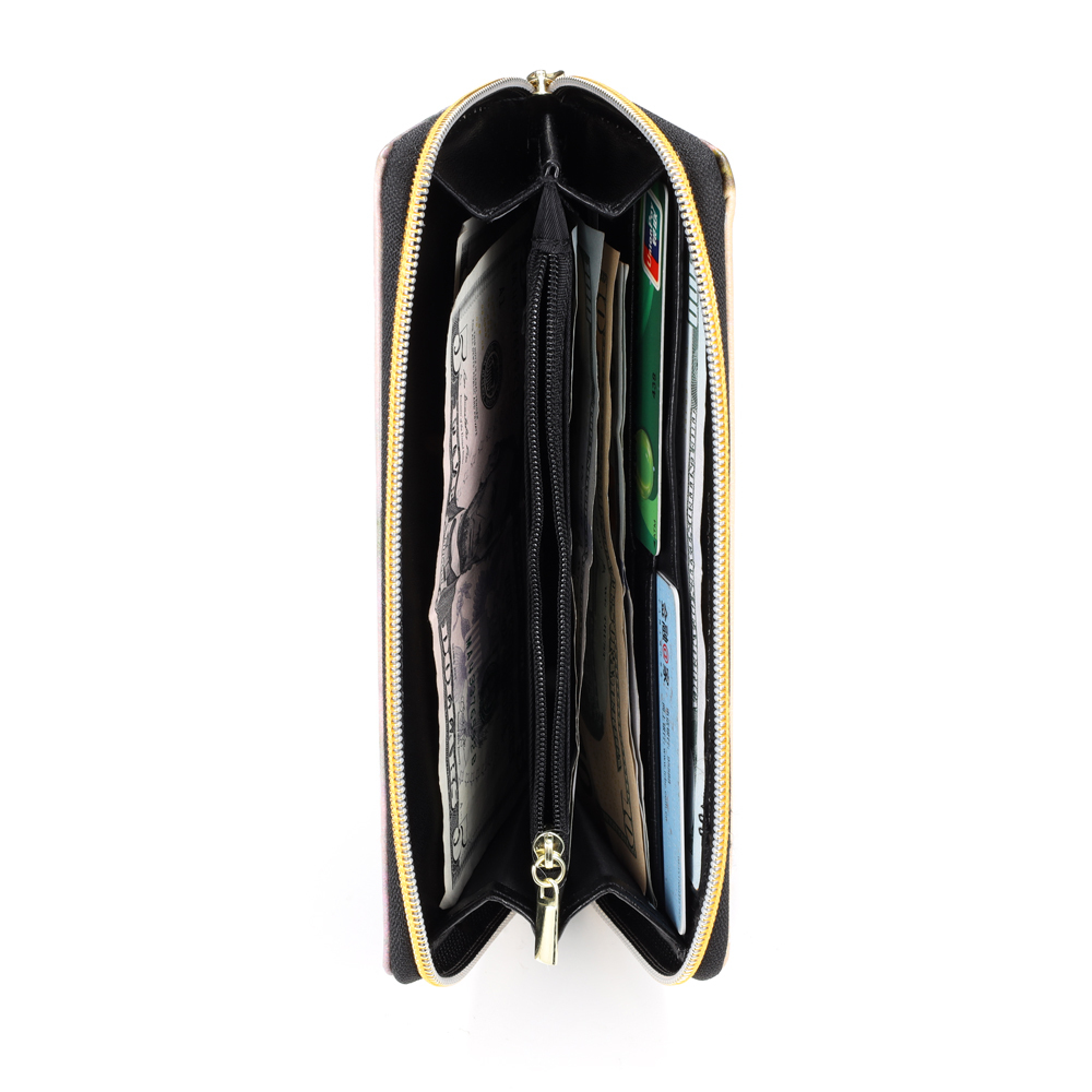 Portefeuille long personnalisé en cuir PU avec deux photos | Jessemade