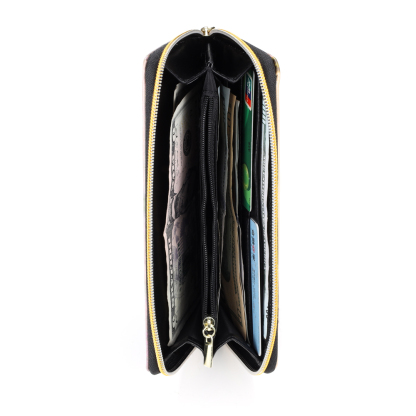 Portefeuille long personnalisé en cuir PU avec deux photos | Jessemade