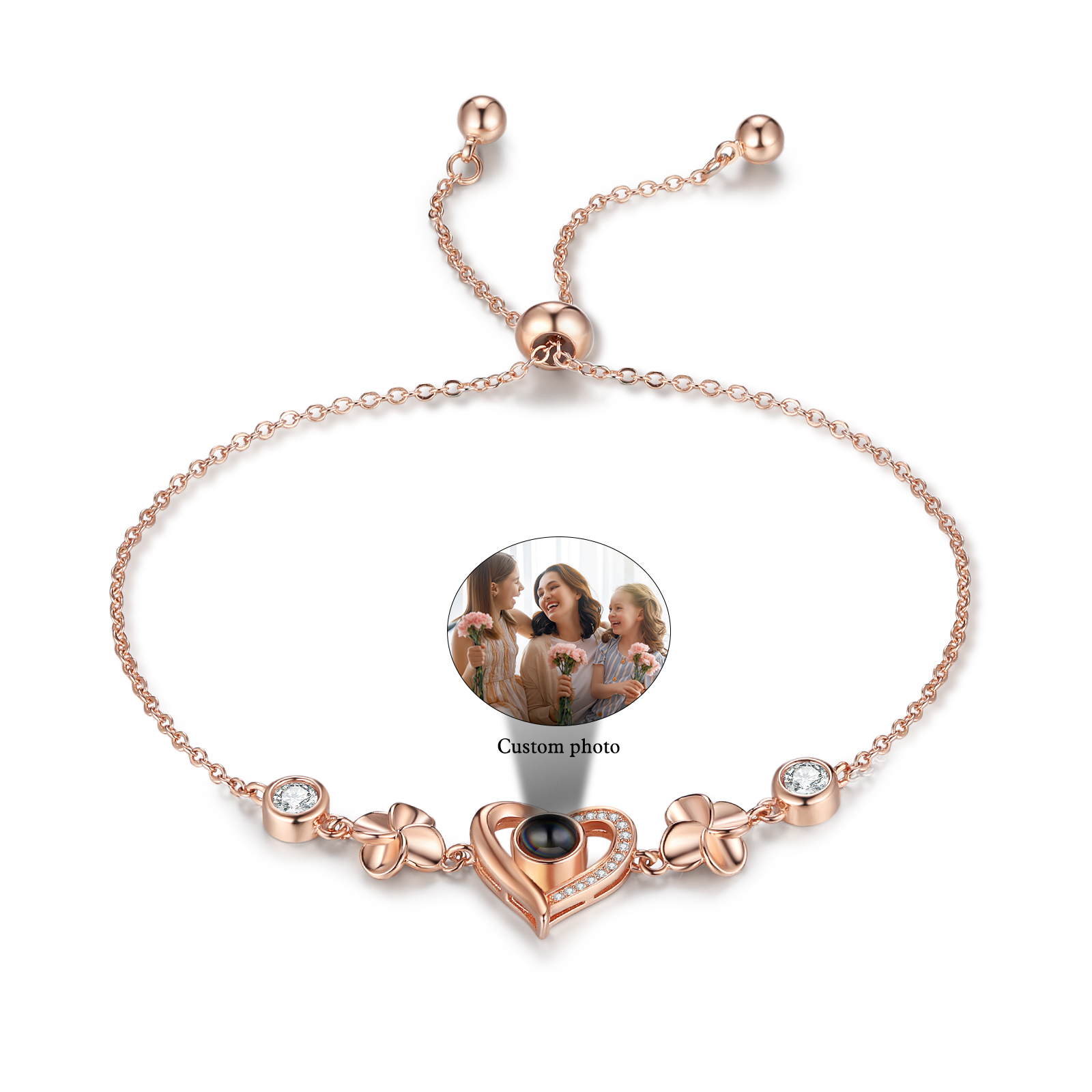 Bracelet Cœur Bracelet Photo Projection Personnalisée pour Femme｜Jesse