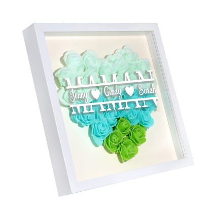 À ma Maman - Cadre Panneau de densité 1 Prénom et Texte Personnalisés Ornements Floral pour Famille cadeau pour femme anniversaire | Jessemade