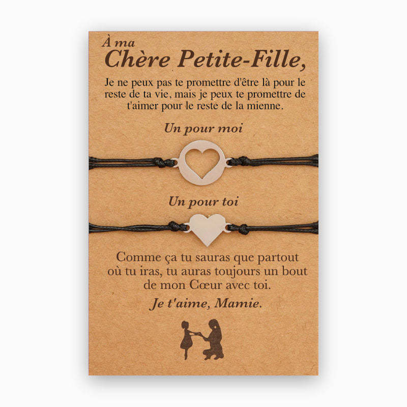 À Ma Chère Petite-Fille-Bracelets Cœur Cadeau Rentrée Scolaire