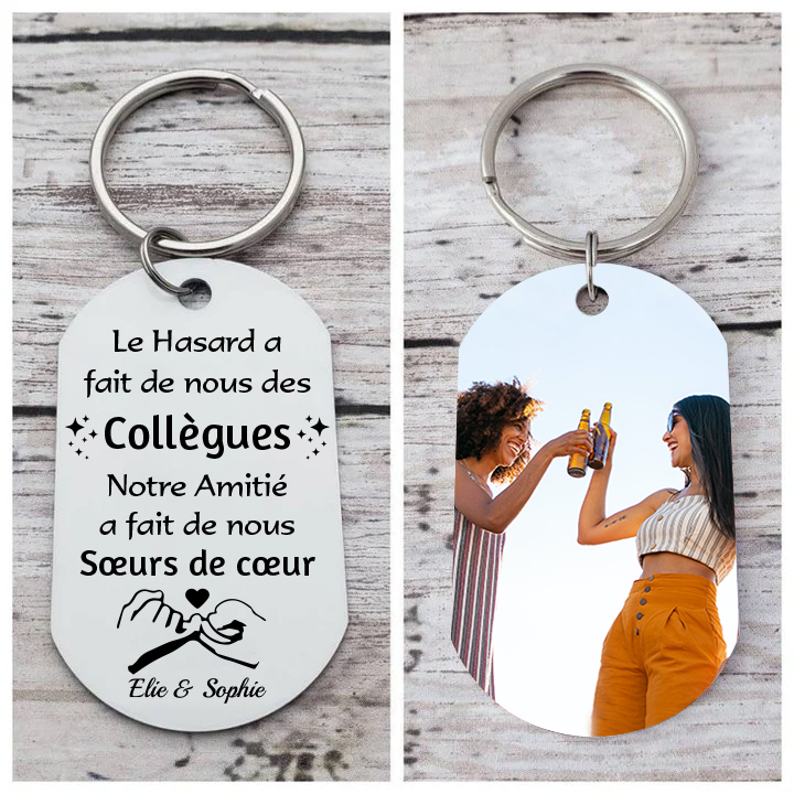 Jessemade FR À Ma Meilleure Amie - Porte-Clés Photo et Texte Personnalisés