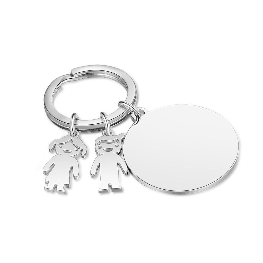 Porte-Clés Personnalisé Avec Breloques 2 Enfant et Texte