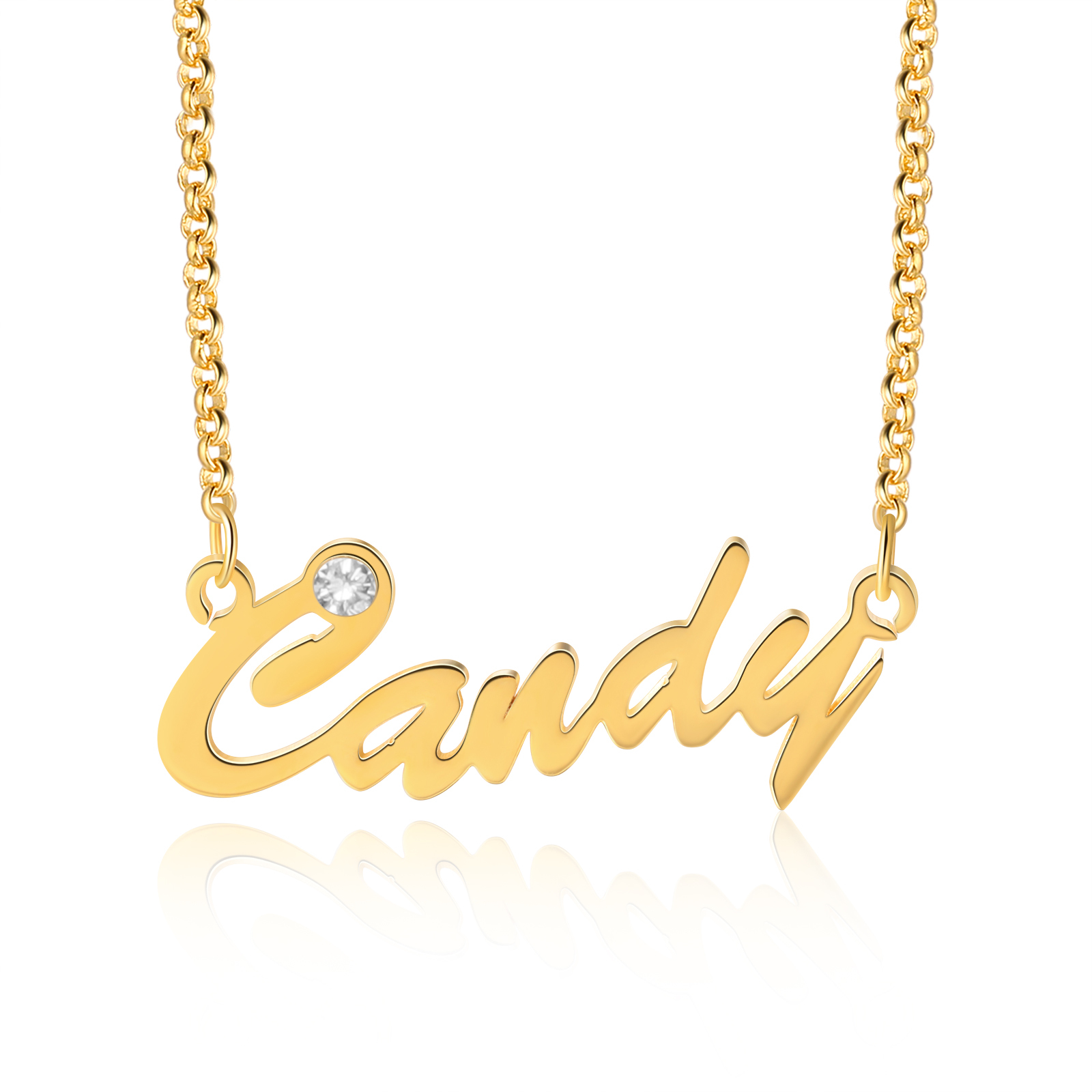 Collier 1 Prénom Avec 1 pierre naissance