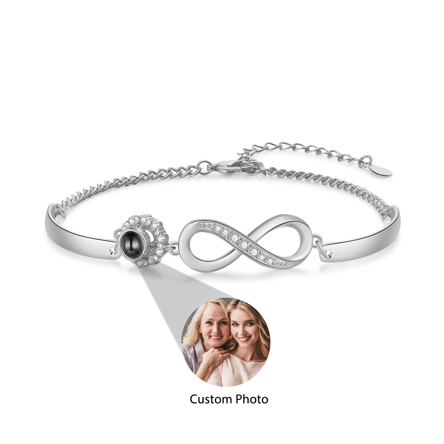 À Ma Marraine Bracelet Infini de Projection Photo Personnalisée Bracelet Femmes | Jessemade