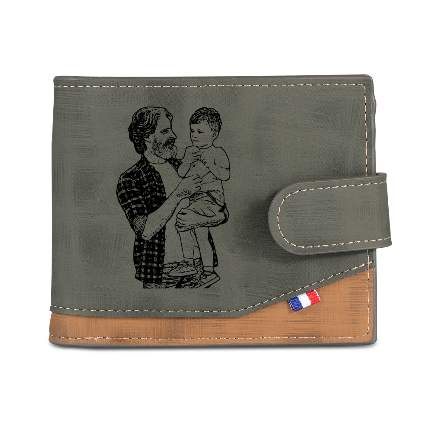 À mon Papa-Portefeuille Poings 3 Prénoms et 1 Photo Personnalisés Classique Homme Porte-Monnaie Carte
