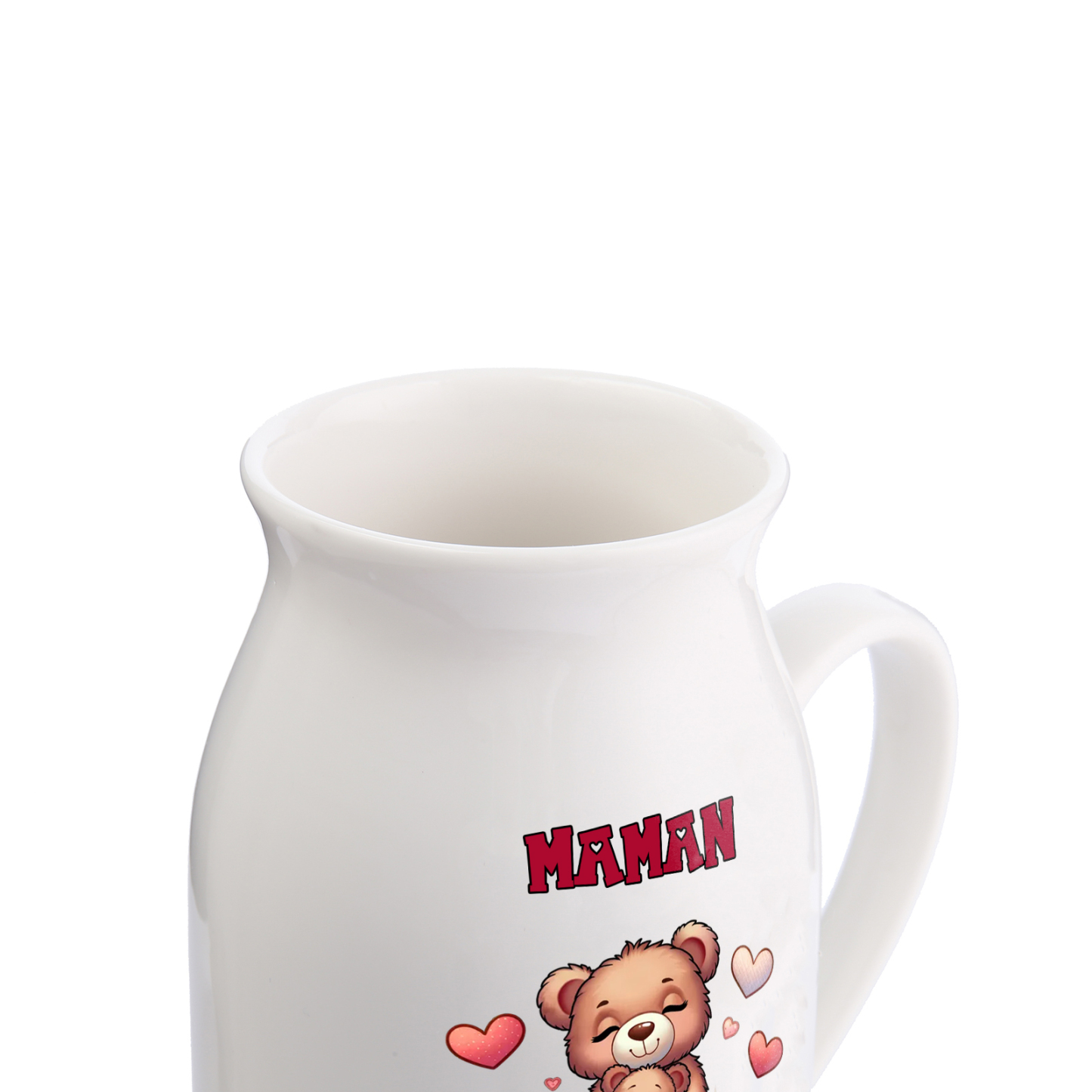 Vase à Fleurs Ours 2 Prénoms Personnalisés avec Texte Décoration de la Maison