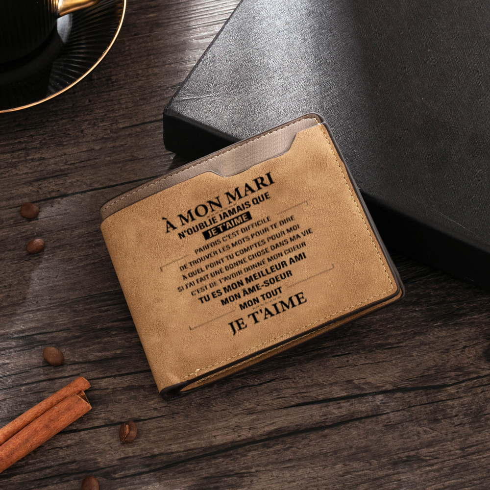A Mon Mari - Portefeuille texte Personnalisé Classique Homme