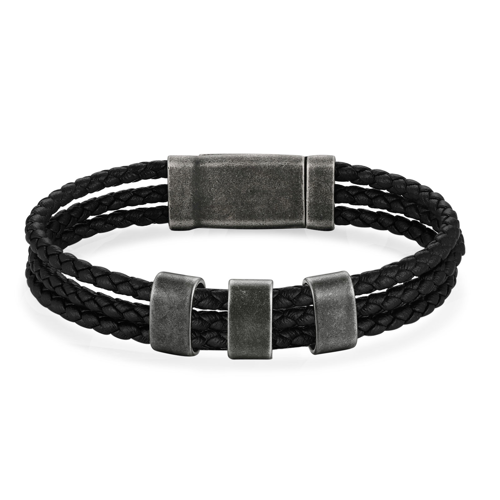 Bracelet 3 Prénoms Personnalisés avec Médaille en Acier Inoxydable | Cadeau Unique avec Gravure