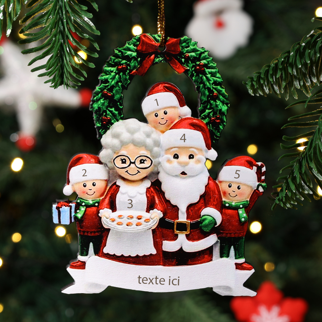 Décoration Sapin Noël Poupée 5 Prénoms Personnalisés et texte