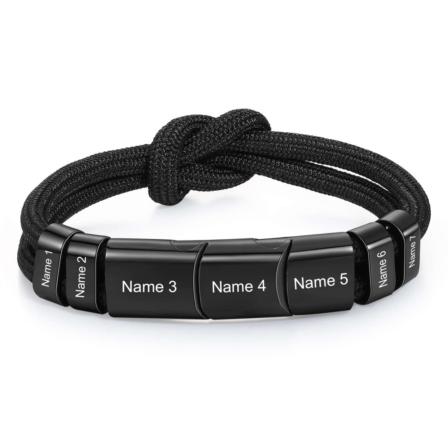 Bracelet Nœud 7 Prénoms Personnalisés pour Hommes