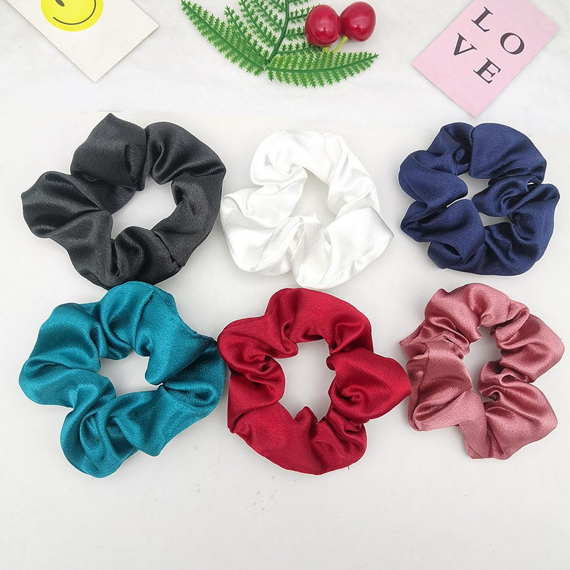 Lot de 6 Chouchous en satin colorés pour femmes Bandes de Cheveux Accessoires Cheveux
