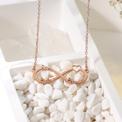 Collier amour et Infini 3 Prénoms Personnalisés Meilleur Cadeau Pour Vous
