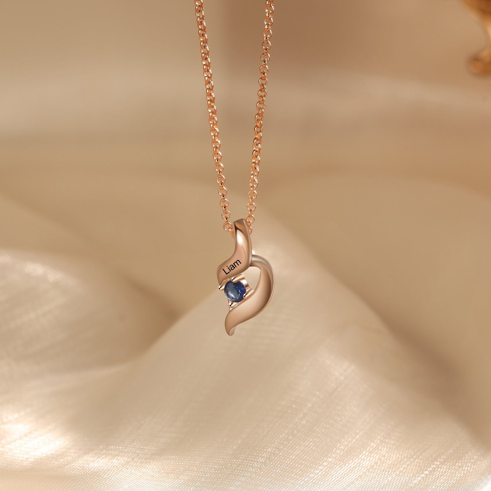 Collier Femme 1 Prénom Personnalisé avec 1 Pierre de naissance