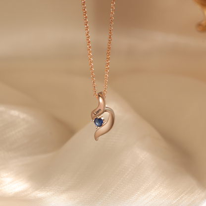 Collier Femme 1 Prénom Personnalisé avec 1 Pierre de naissance